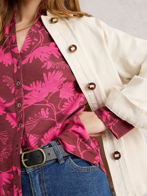 White stuff - Annie Jersey Shirt - Plum print