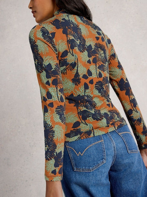 White Stuff - Camille High Neck Top - Orange multi