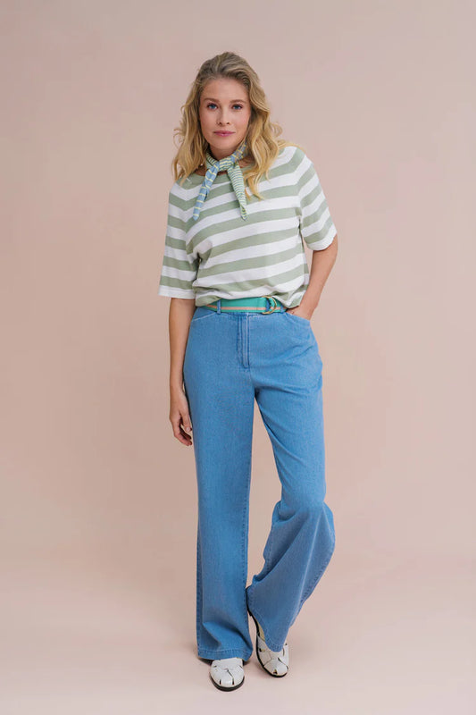 Zilch - Lola Wide Leg Pants - Light Blue