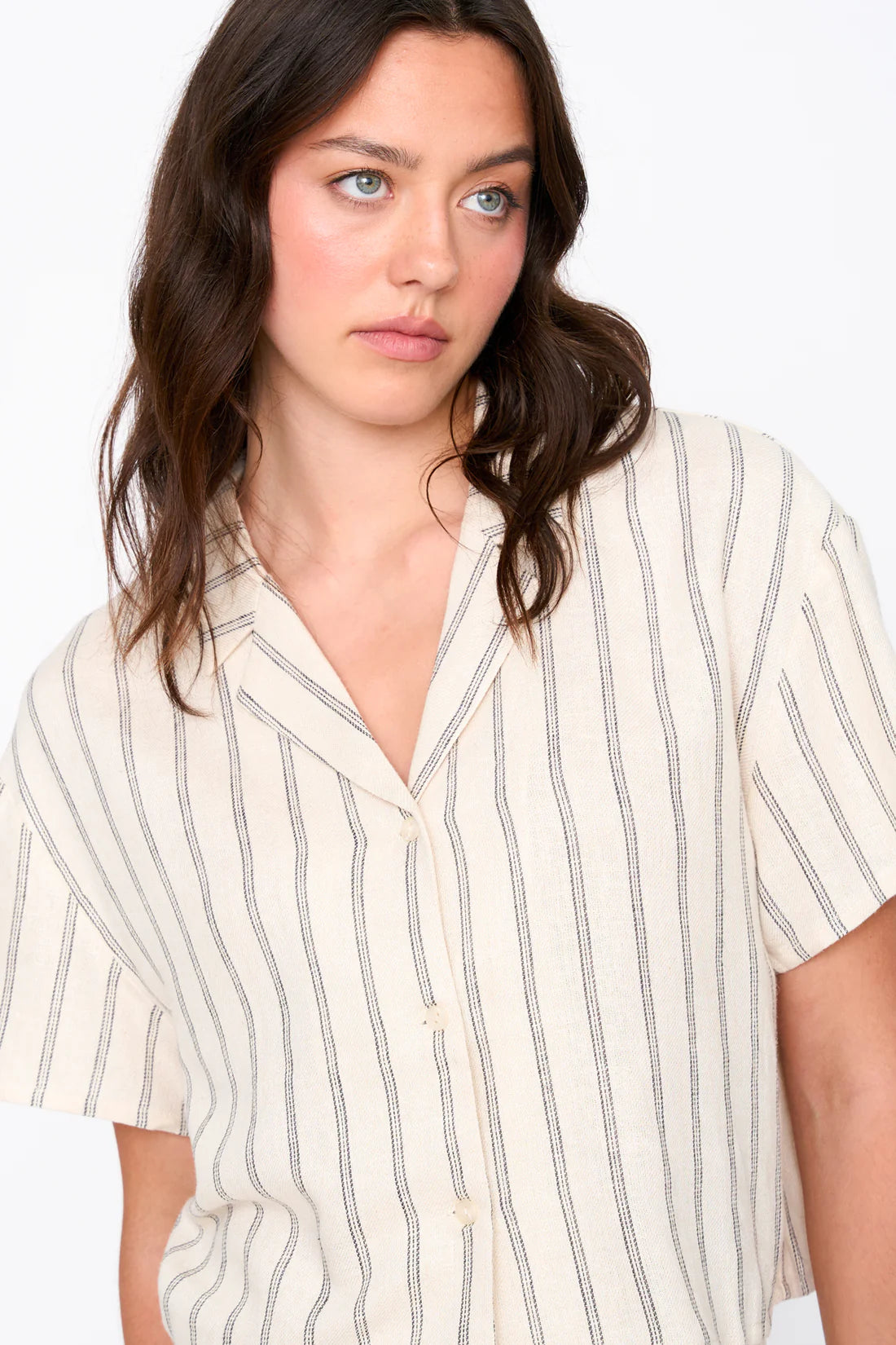 24 Colours - striped blouse - Beige