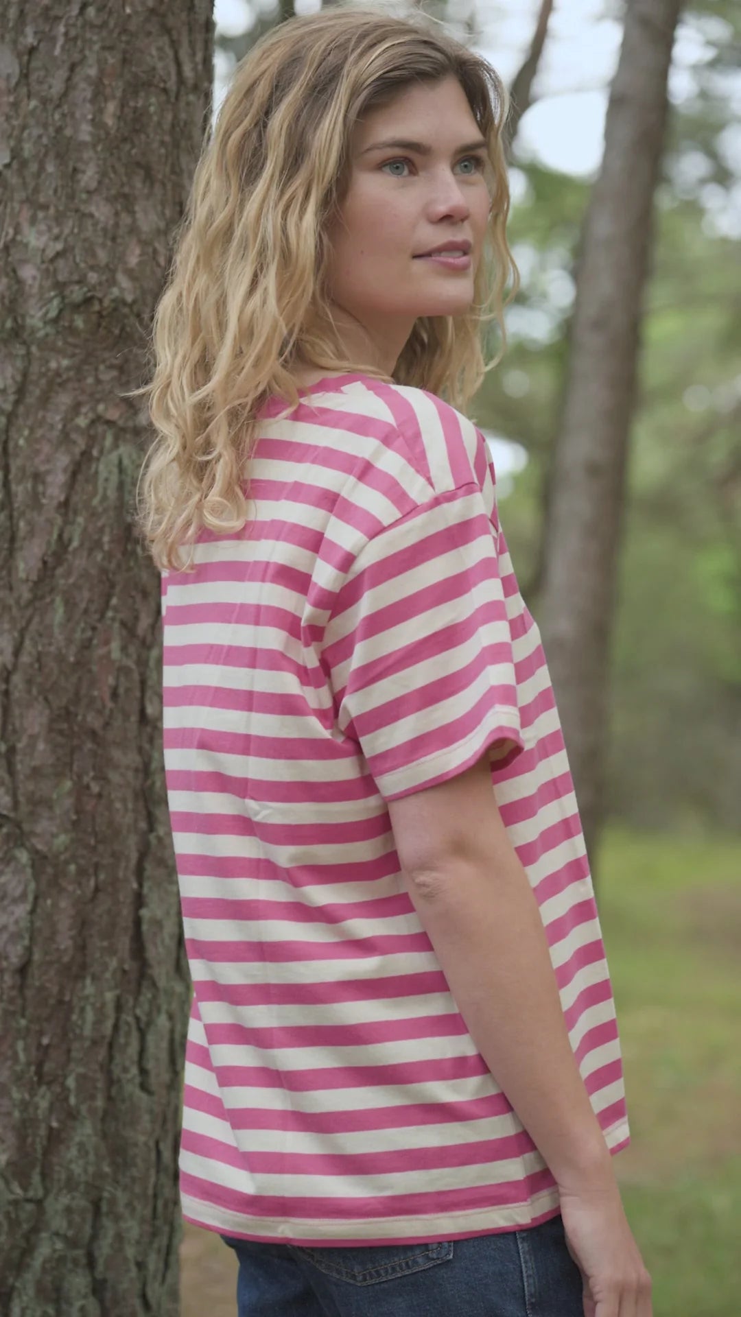 Danefae - Danebasic Boxy Tee Soft Cherry/Light Beige
