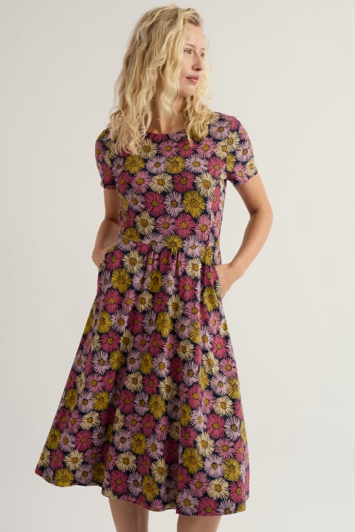 Seasalt - SS April dress - Painted asters maritime