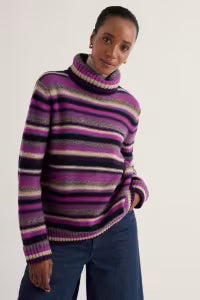 Seasalt - Braque Jumper - Concertina Purple Coral mix