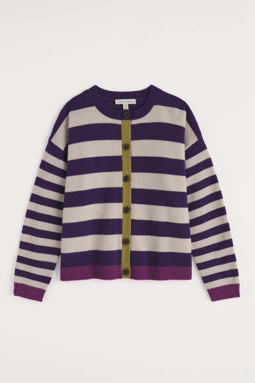 Seasalt - Pinwell Cardigan - Bright Shape Dark Violet Mix