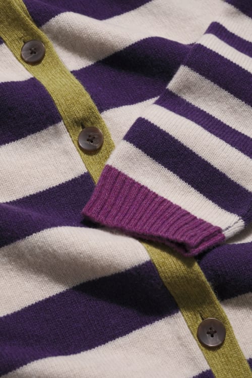 Seasalt - Pinwell Cardigan - Bright Shape Dark Violet Mix