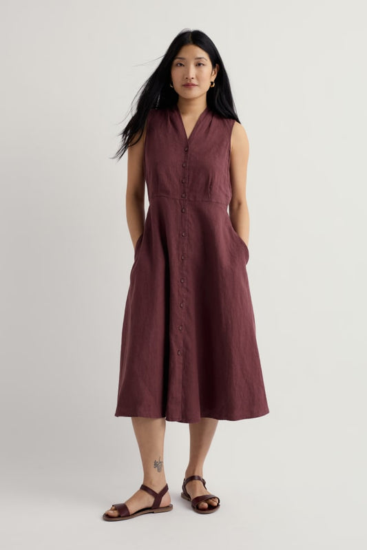 Seasalt - Sleeveless Carved Wood Dress - Cacao
