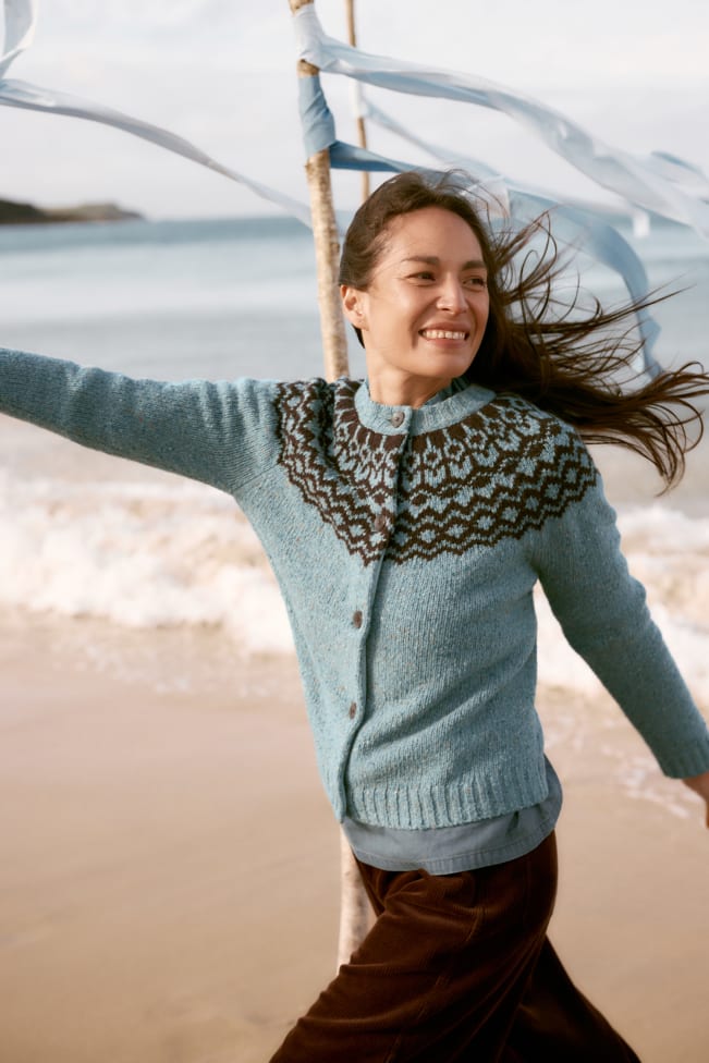 Seasalt - Port Kinnis Cardigan Merino - Tail lichen seedbed