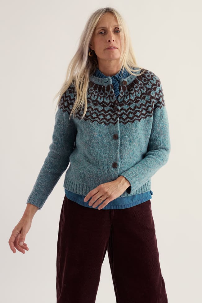 Seasalt - Port Kinnis Cardigan Merino - Tail lichen seedbed