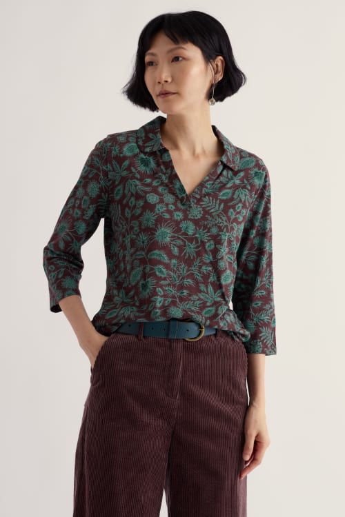Seasalt - Wavecrest shirt - Woodland Forms Dune Grass