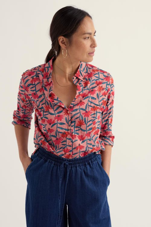 Seasalt - Larissa shirt - Echinacea Stems Rosehip