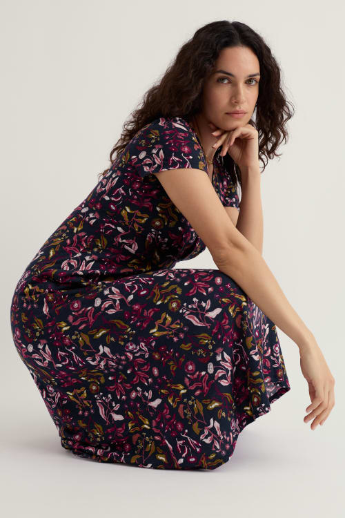 Seasalt - Chapelle dress - Inky botanical maritime