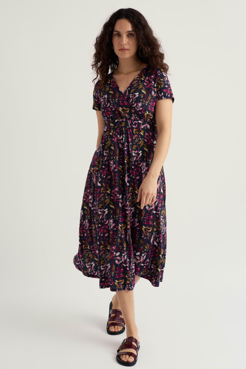 Seasalt - Chapelle dress - Inky botanical maritime