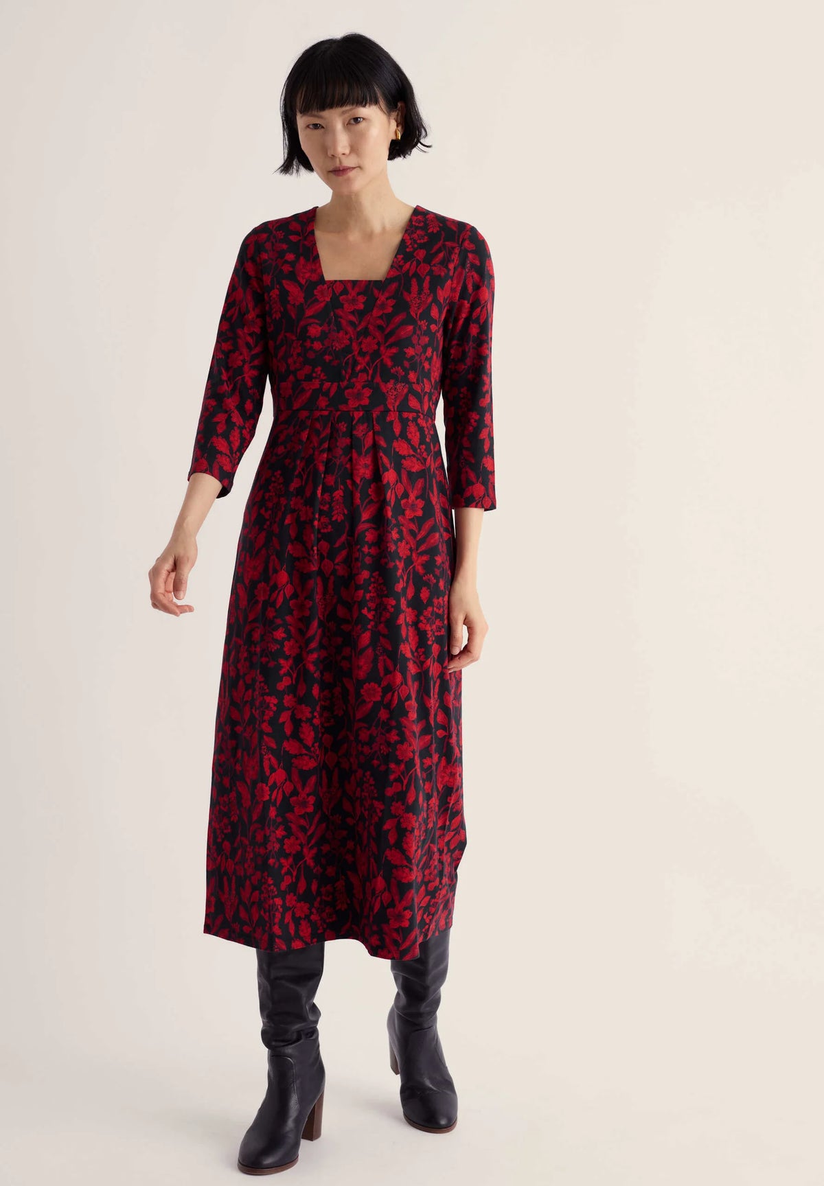 Seed packed dress - Winter botanical Inkwell