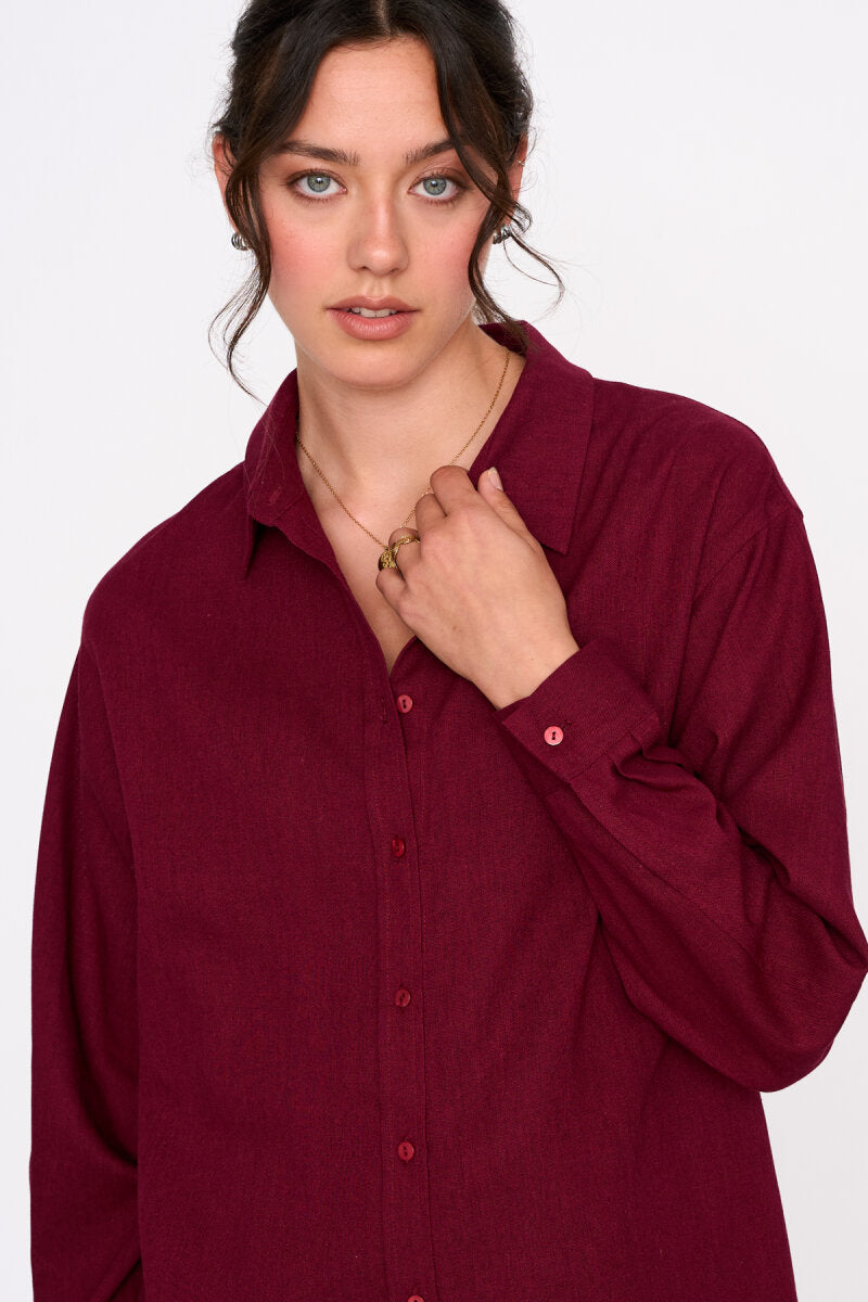 24 Colours - Blouse bordeaux - lange mouw