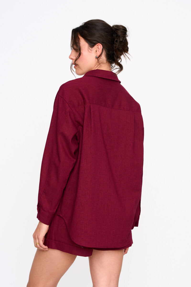 24 Colours - Blouse bordeaux - lange mouw