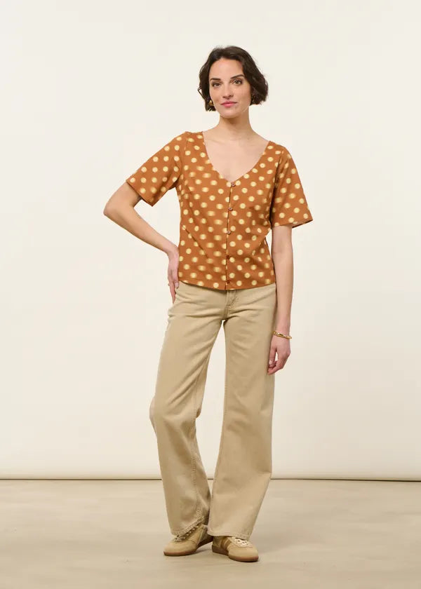 Thinking Mu - Puntets Leia blouse - Brown