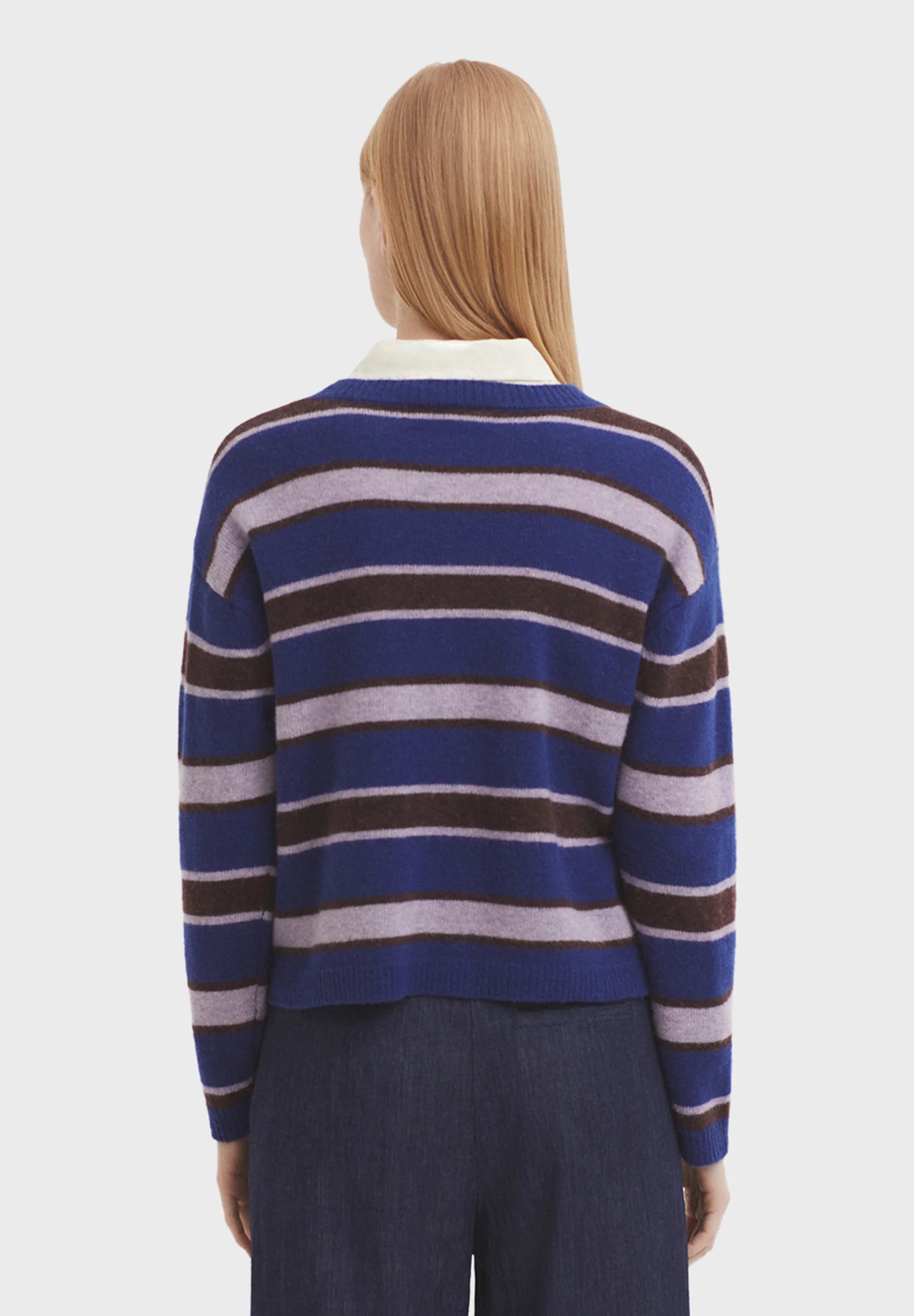Nice Things - Striped wool sweater - royal blue