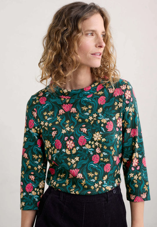 Seasalt - Sunstream top - Mirrored floral tehidy