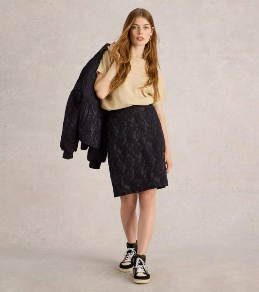 White Stuff - Coral Jacquard Skirt - Pure Black