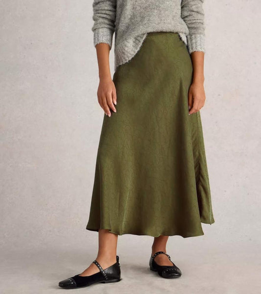 White Stuff - Darcy Bias Cut Skirt - Khaki Green