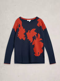 White Stuff - Olive Jumper Floral - Navy Multi