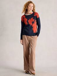White Stuff - Olive Jumper Floral - Navy Multi