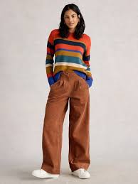 White Stuff - Olive Jumper Stitch Stripe - Red Multi
