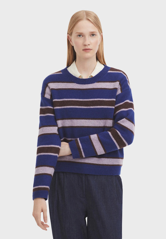 Nice Things - Striped wool sweater - royal blue