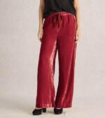 White Stuff - Freda Wide Leg Velvet Trouser - Dark Orange