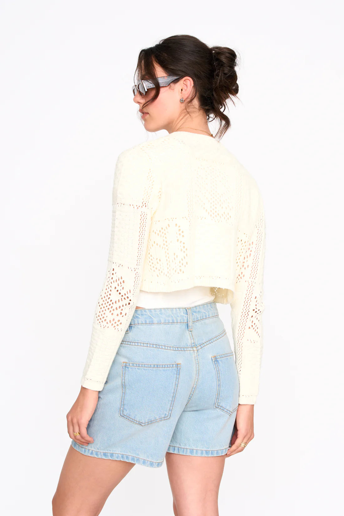 24 Colours - cardigan white - flowers