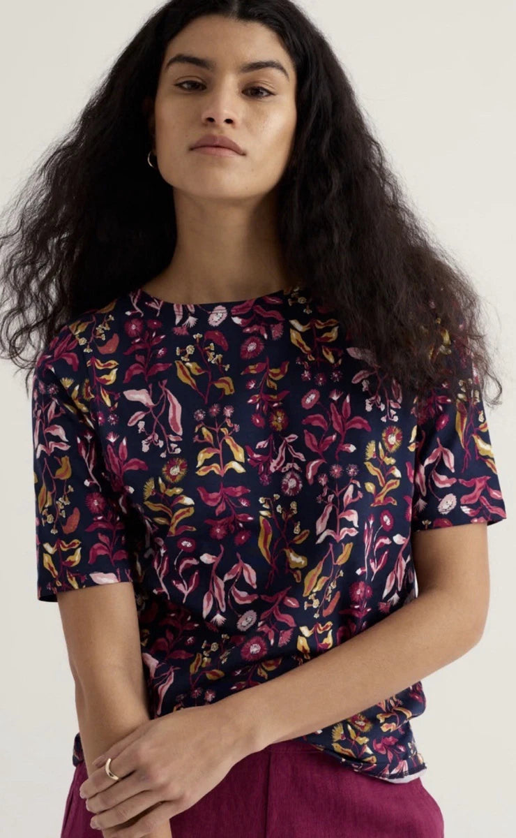 Seasalt - Poisson T-shirt - Inky Botanical Maritime