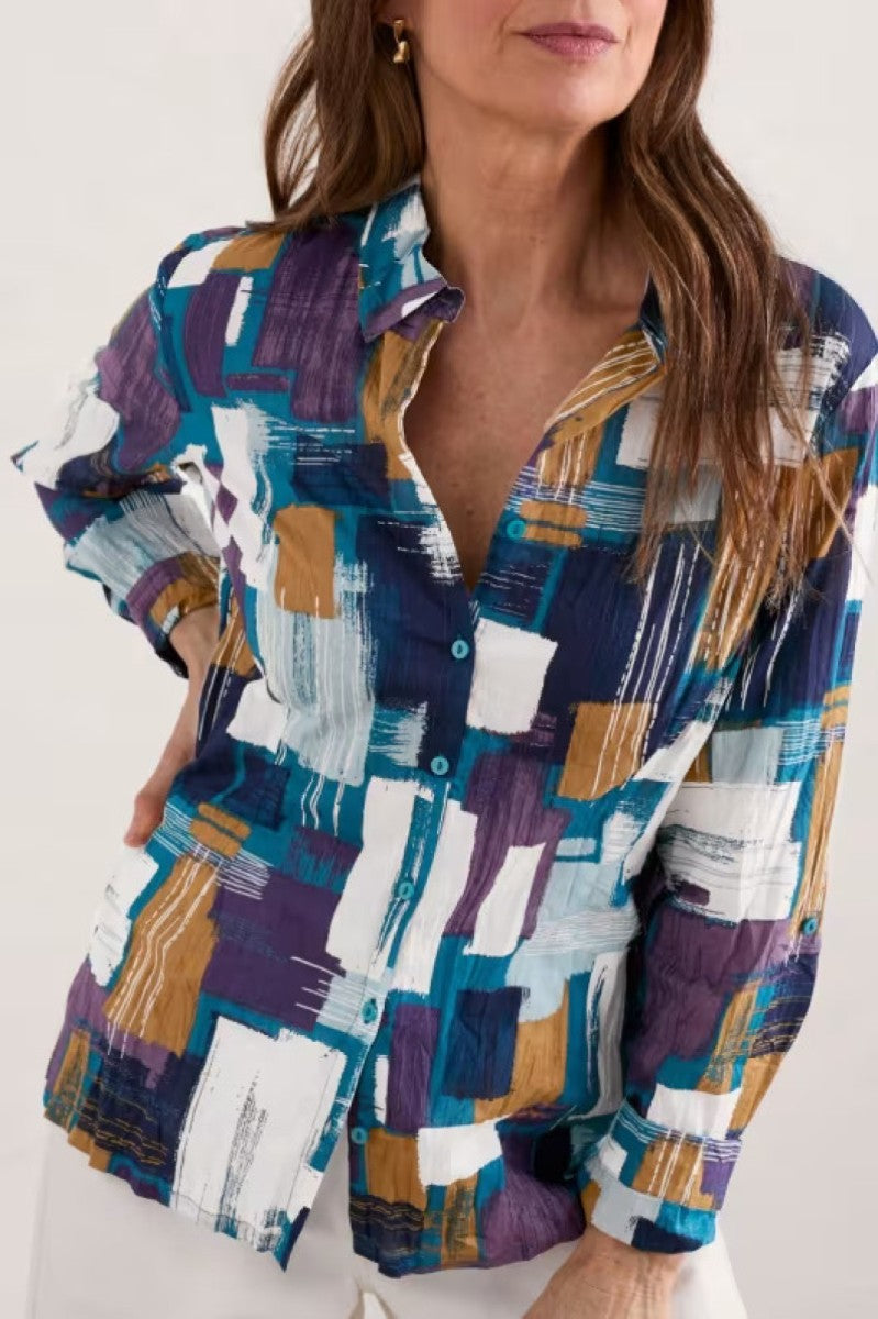 Seasalt - Larissa Shirt - Stitched Abstract Starling