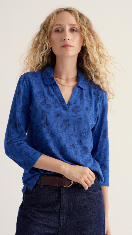 Seasalt - Wavecrest shirt - Lino deedpods bright maritime