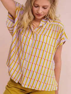 Zilch - Blouse - Stripes and Dots Lilac