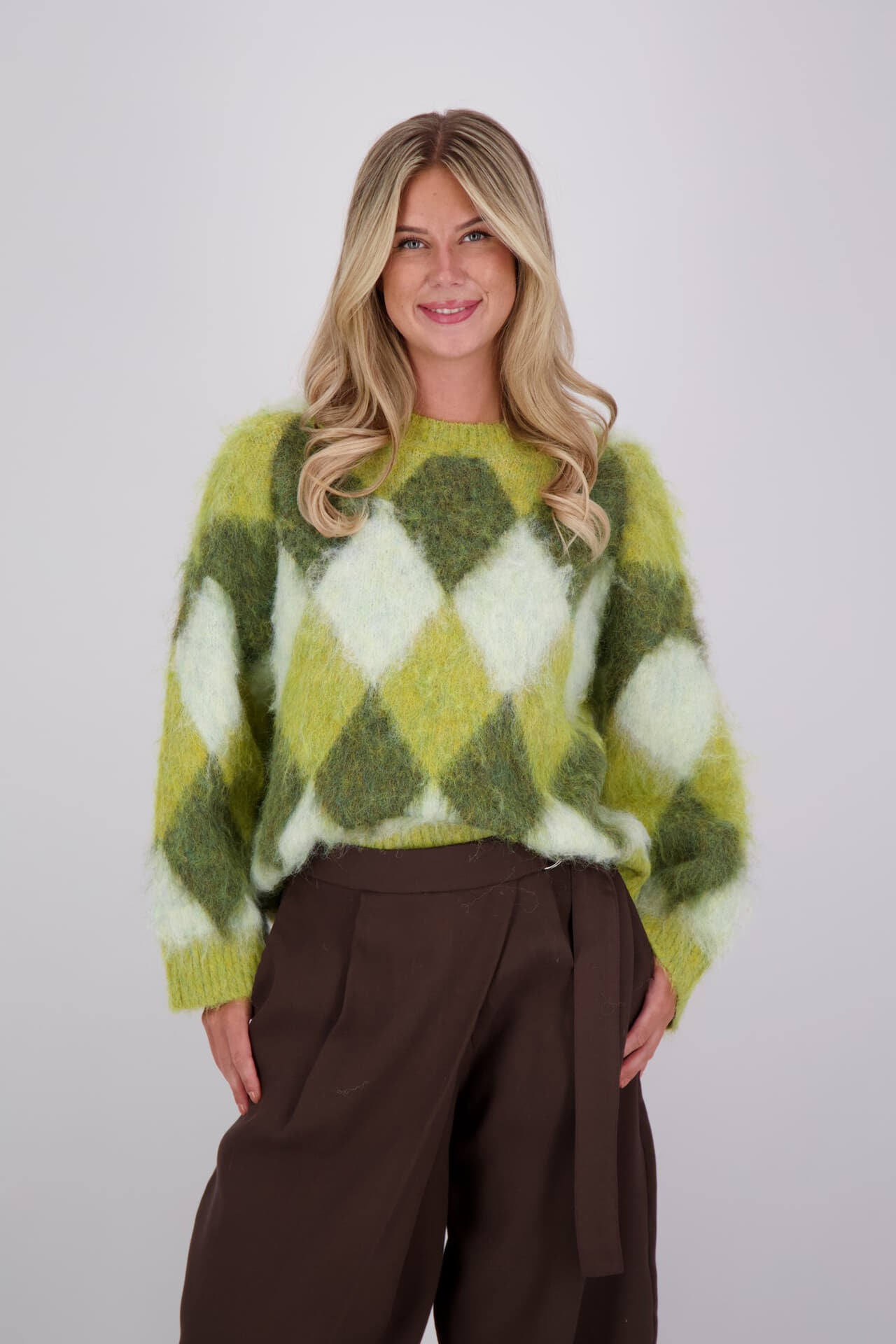 JcSophie - Phil sweater - Lime argyle