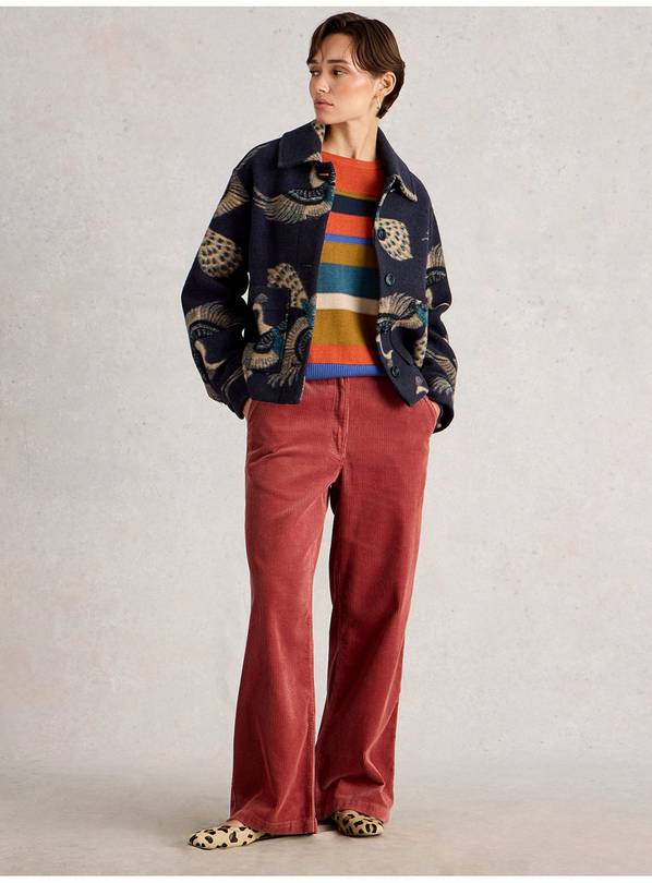 White Stuff - Alexa Wool Blend Jacket - Navy multi